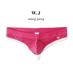 WJ Man Thong Low Waist Nylon Mesh Breathable Men's Thong T Briefs