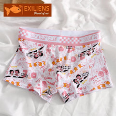 EXILIENS Print Breathable Mens Boxers pink Size M-3XL