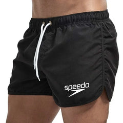 Summer men's shorts 2025, beach swimming trunks, swimming sports pants, quick-drying, swimmers, surfers, ventilated drawstring b
