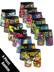 6PCS Random Mixed color Men's Underwear, Men's Home Sport Swimming Underwear Fashiion Breathable Quick Drying Sports Trunks