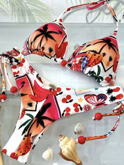 HAWAIIAN Women's Swimsuit Swimwear Female Sexy Bikinis Set Push Up Swimming Bathing Suit Bohemian Women Swumsuit 2 Piece Sets