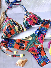 HAWAIIAN Women's Swimsuit Swimwear Female Sexy Bikinis Set Push Up Swimming Bathing Suit Bohemian Women Swumsuit 2 Piece Sets
