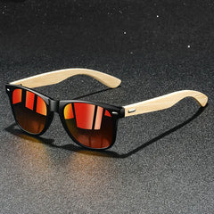 Fashion Vintage Bamboo Wood Square Sunglasses Men Women Luxury Brand Designer Sun Glasses Wooden Driving Fishing UV400 Eyewear