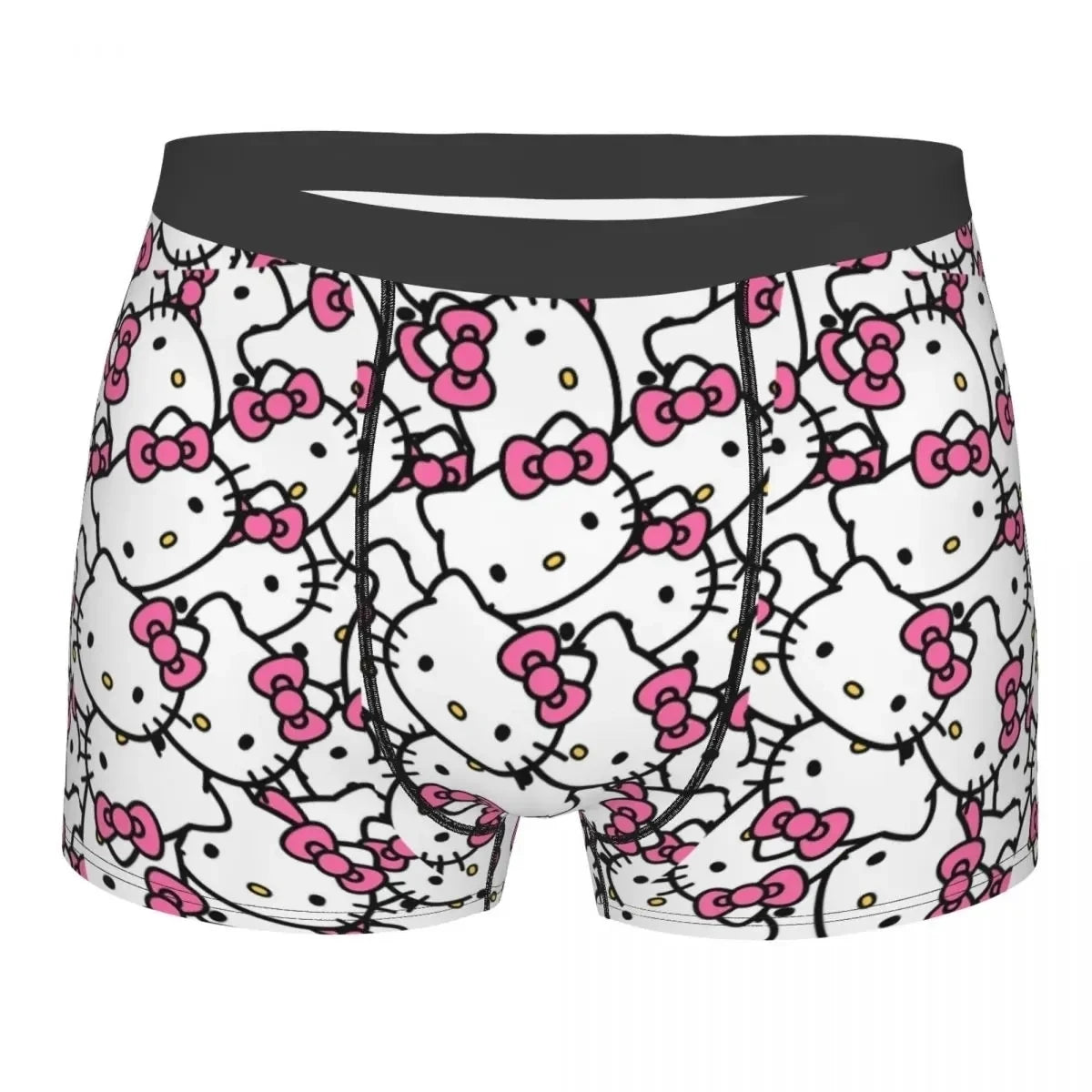 Hello Kitty Pattern Cartoon Boxers Printed Underwear Quilt Underpants Men Sanrio Comfortable Boxers Briefs