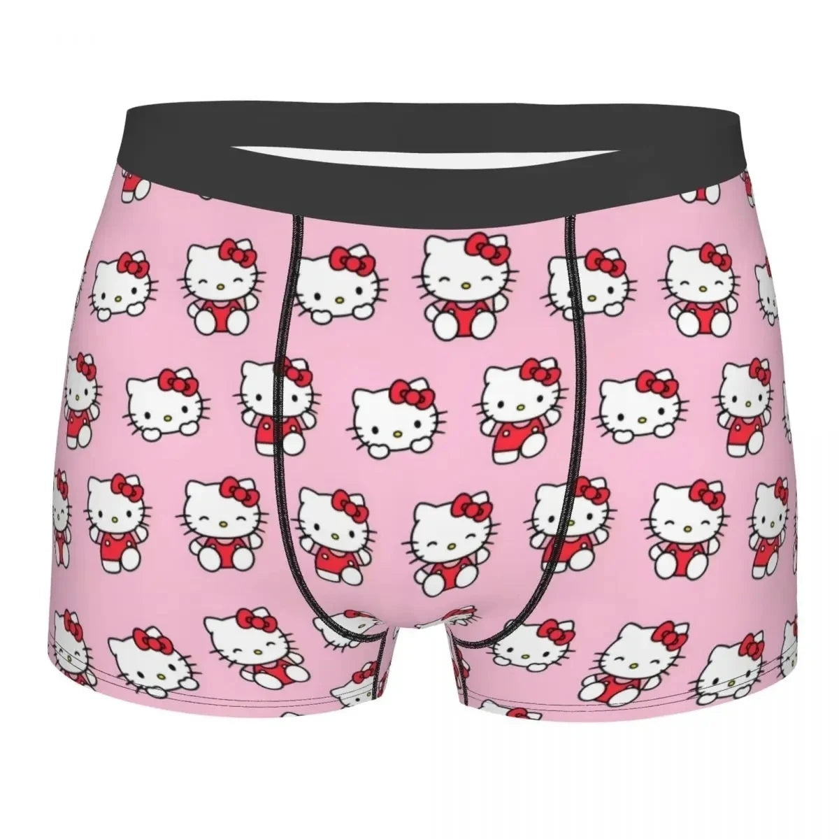 Hello Kitty Pattern Cartoon Boxers Printed Underwear Quilt Underpants Men Sanrio Comfortable Boxers Briefs