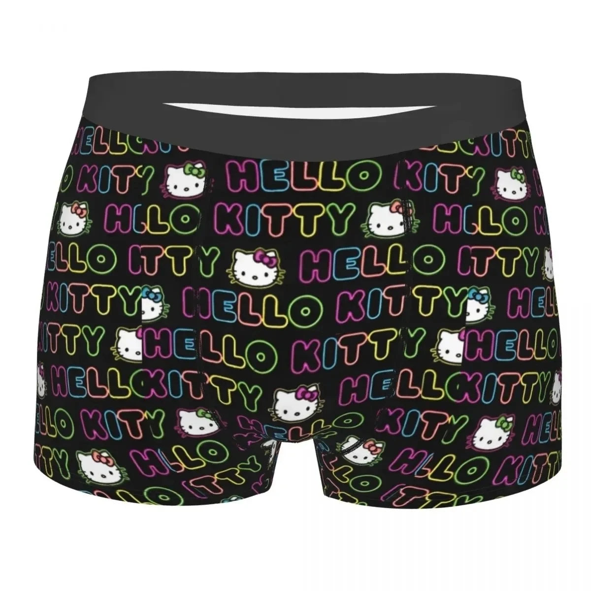 Hello Kitty Pattern Cartoon Boxers Printed Underwear Quilt Underpants Men Sanrio Comfortable Boxers Briefs