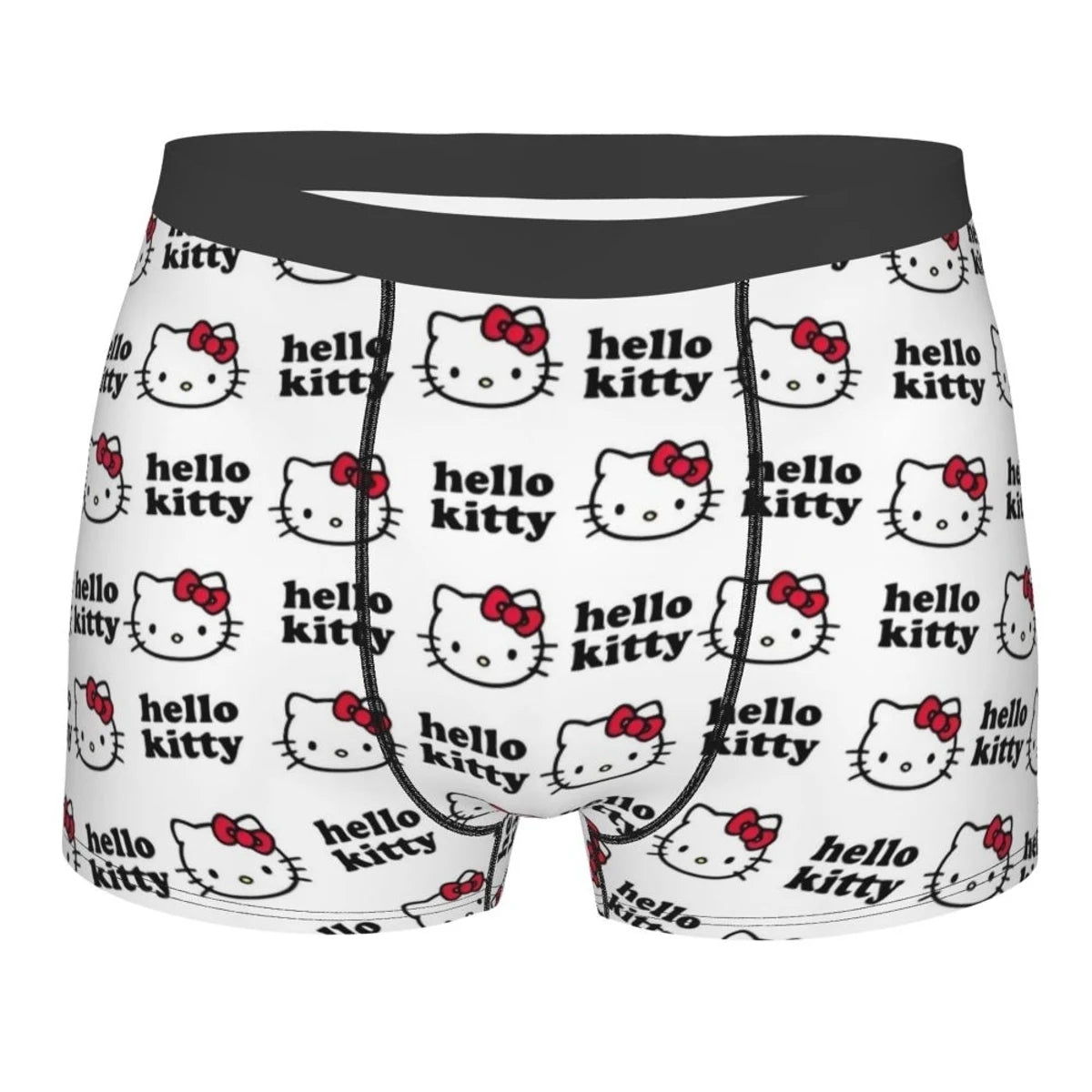 Hello Kitty Pattern Cartoon Boxers Printed Underwear Quilt Underpants Men Sanrio Comfortable Boxers Briefs