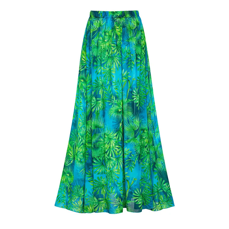 2025 Women Long-sleeved Jungle Green Print One Piece Swimsuit and Skirt Woman Swimwear Summer Bathing Suit