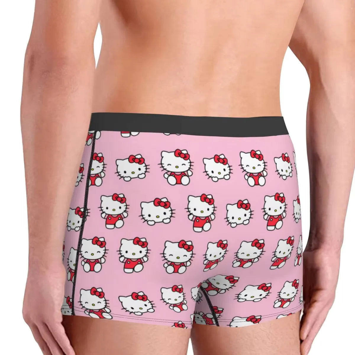Hello Kitty Pattern Cartoon Boxers Printed Underwear Quilt Underpants Men Sanrio Comfortable Boxers Briefs