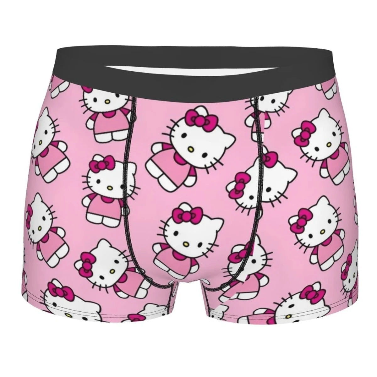 Hello Kitty Pattern Cartoon Boxers Printed Underwear Quilt Underpants Men Sanrio Comfortable Boxers Briefs