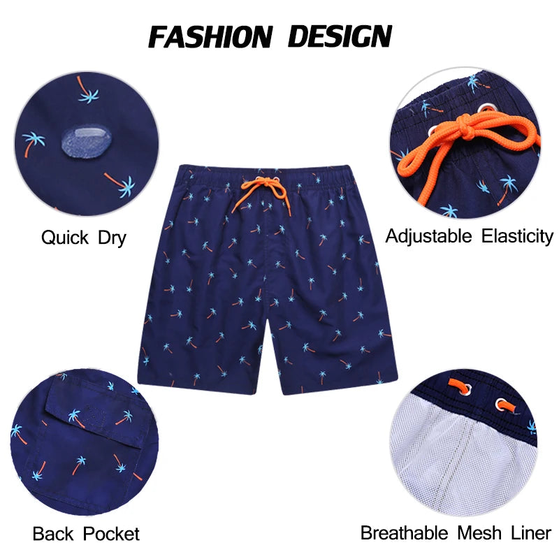Escatch Brand Summer Fashion Polyester Quick Dry Swim Trunks