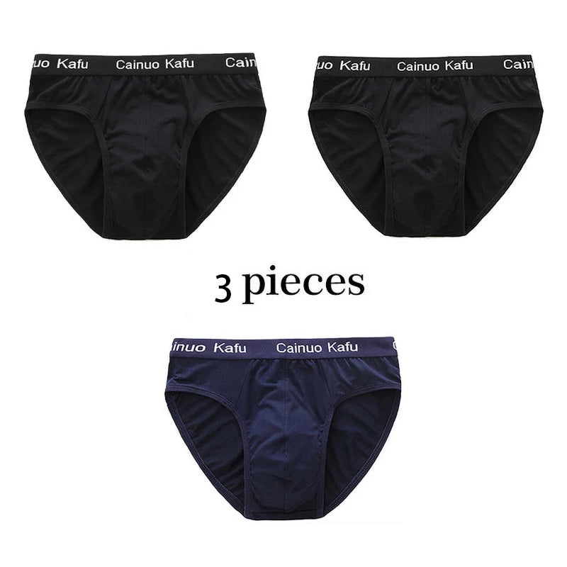 3-Piece Silk Men's Briefs Set