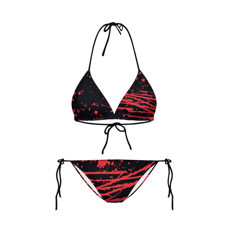 Bikini 2025 Plavky Mujer Sexy Set Swimsuit biquini Skull Printed Women Bra Swimwear Green Bathing Suit Bikinis  Y03002