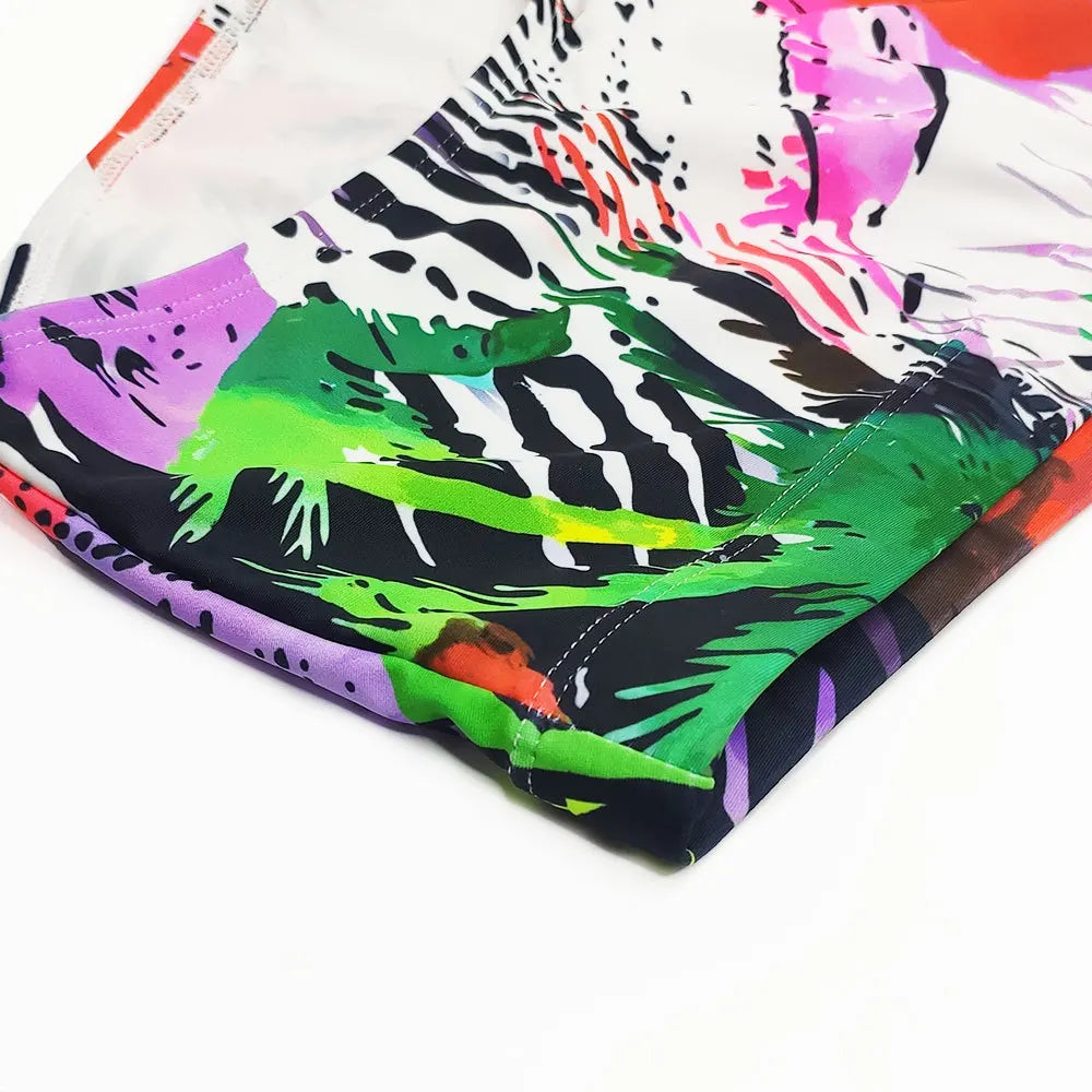 Palm Tree Multicolor Swimming Trunks Briefs  Board Surf Shorts Boxer Swimsuits Waterproof Beach Sports Underwear