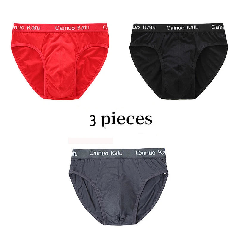 3-Piece Silk Men's Briefs Set