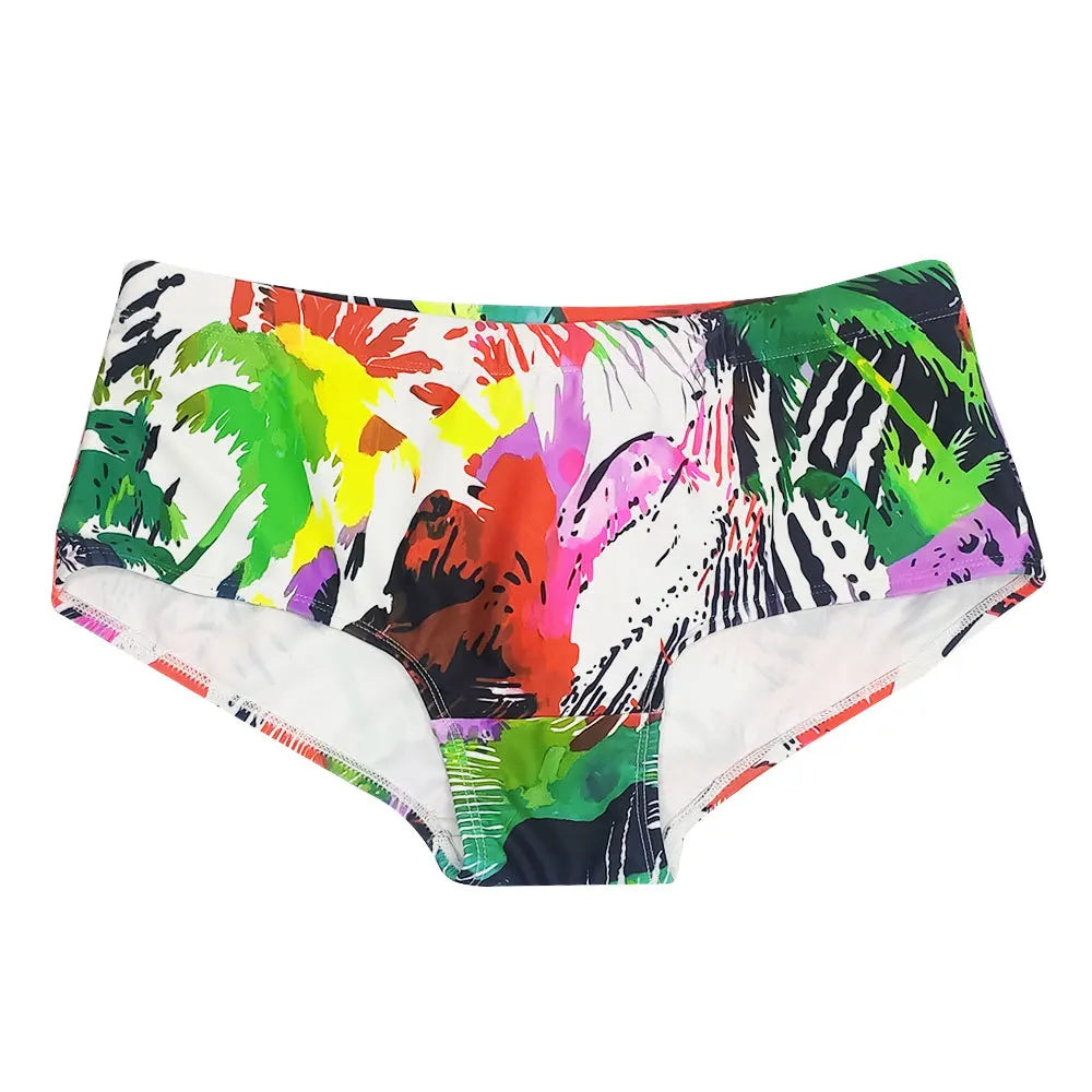 Palm Tree Multicolor Swimming Trunks Briefs  Board Surf Shorts Boxer Swimsuits Waterproof Beach Sports Underwear
