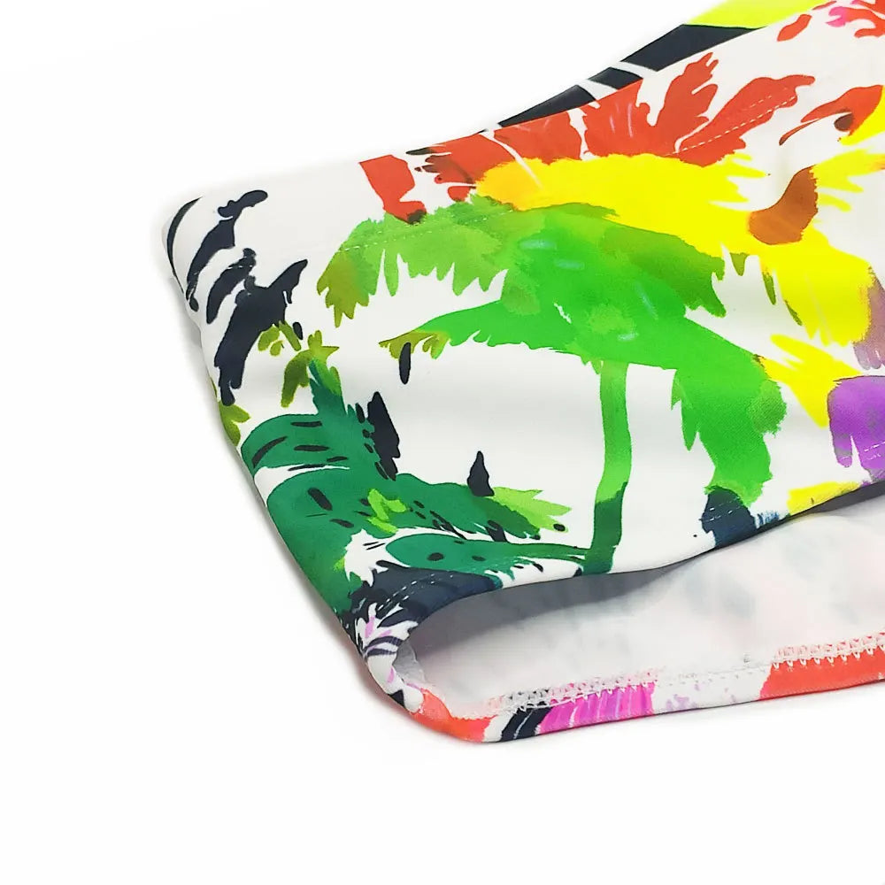 Palm Tree Multicolor Swimming Trunks Briefs  Board Surf Shorts Boxer Swimsuits Waterproof Beach Sports Underwear