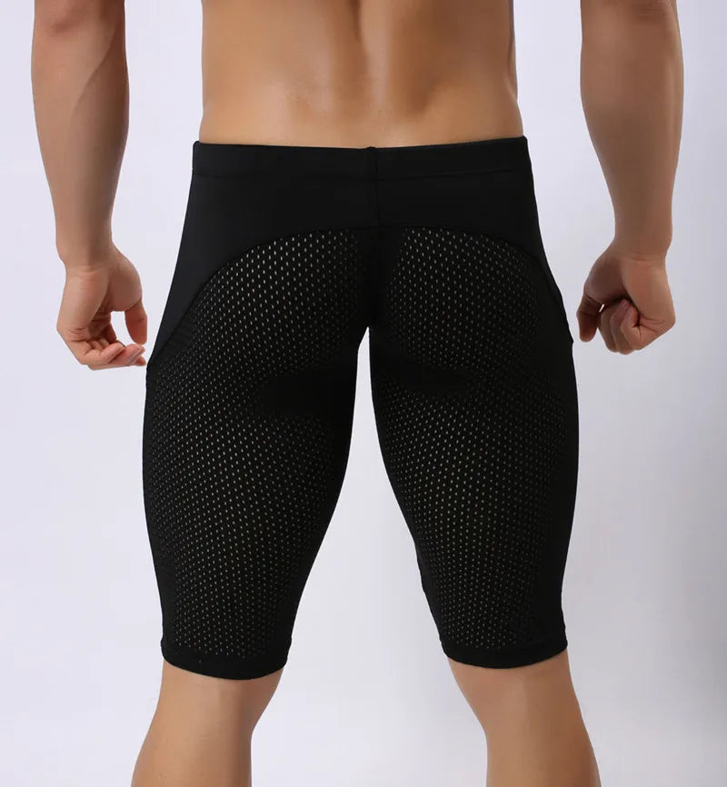 BRAVE PERSON Summer Style Shorts Breathable Mesh Men Tight Beach Shorts Men Multifunction Knee Length Board Shorts Beach Wear