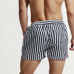 DESMIIT Boardshorts Mens Swimming Shorts Stripes Quick Dry Men Board Beach Swim Shorts Male Bermuda Surf Swimwear Sea Bath Suit
