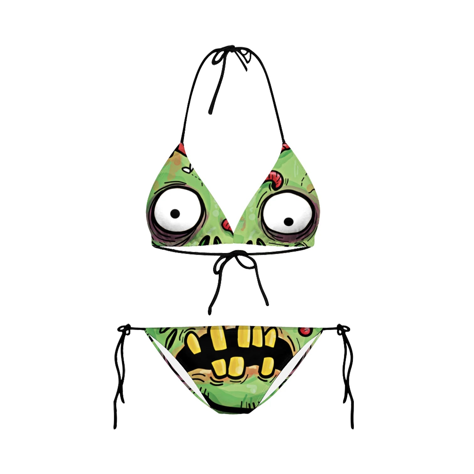 Bikini 2025 Plavky Mujer Sexy Set Swimsuit biquini Skull Printed Women Bra Swimwear Green Bathing Suit Bikinis  Y03002