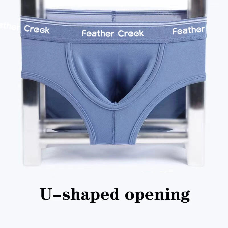 Pouch Men's Briefs - Large Front Pocket U Convex Flat Foot Triangle Sexy Shorts head fork sexy fashion