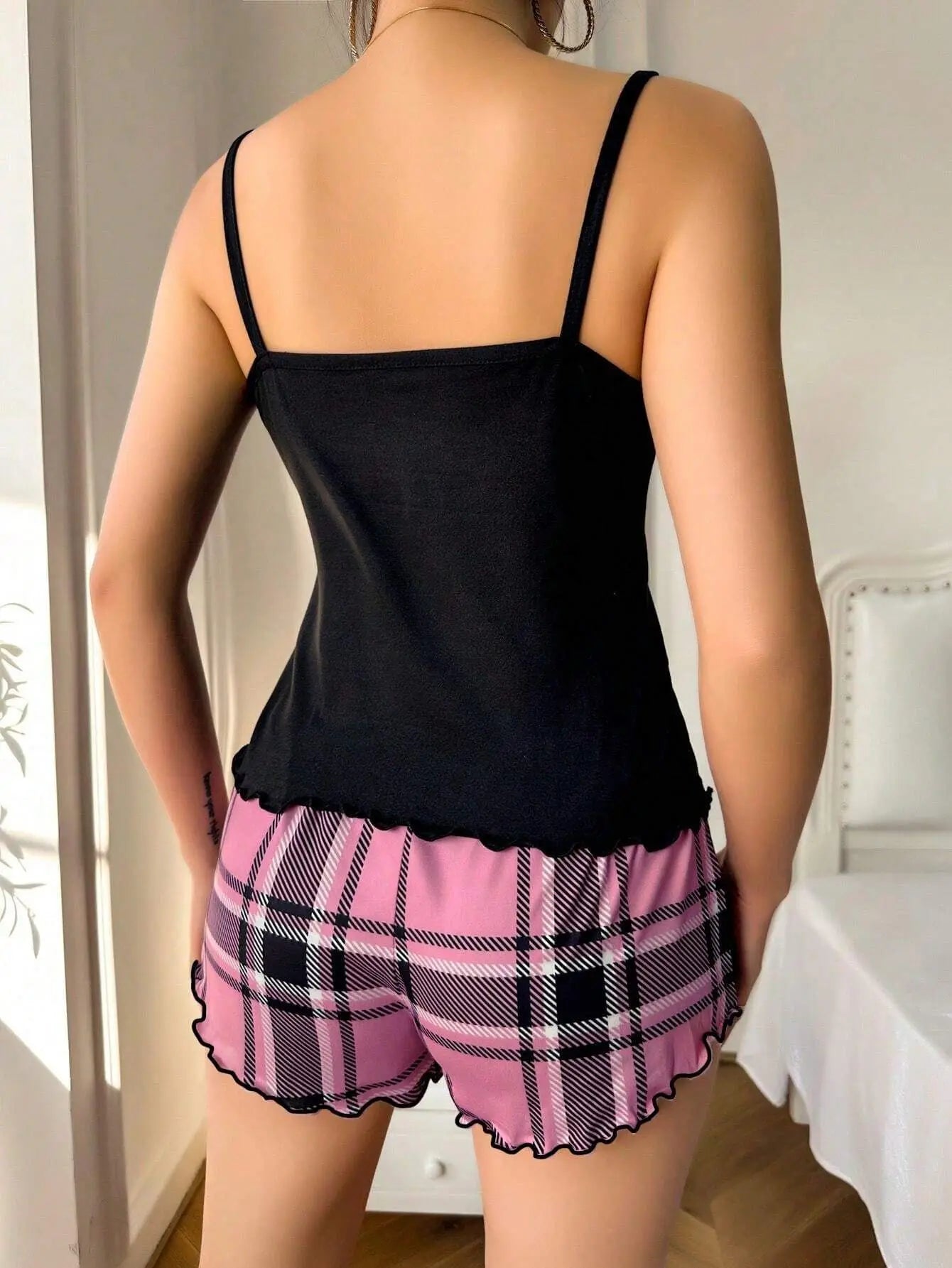 Summer Fashion Sweet Women's Halter Shorts Thin Pajamas Milk Silk Print Floral Two-piece Home Wear Women