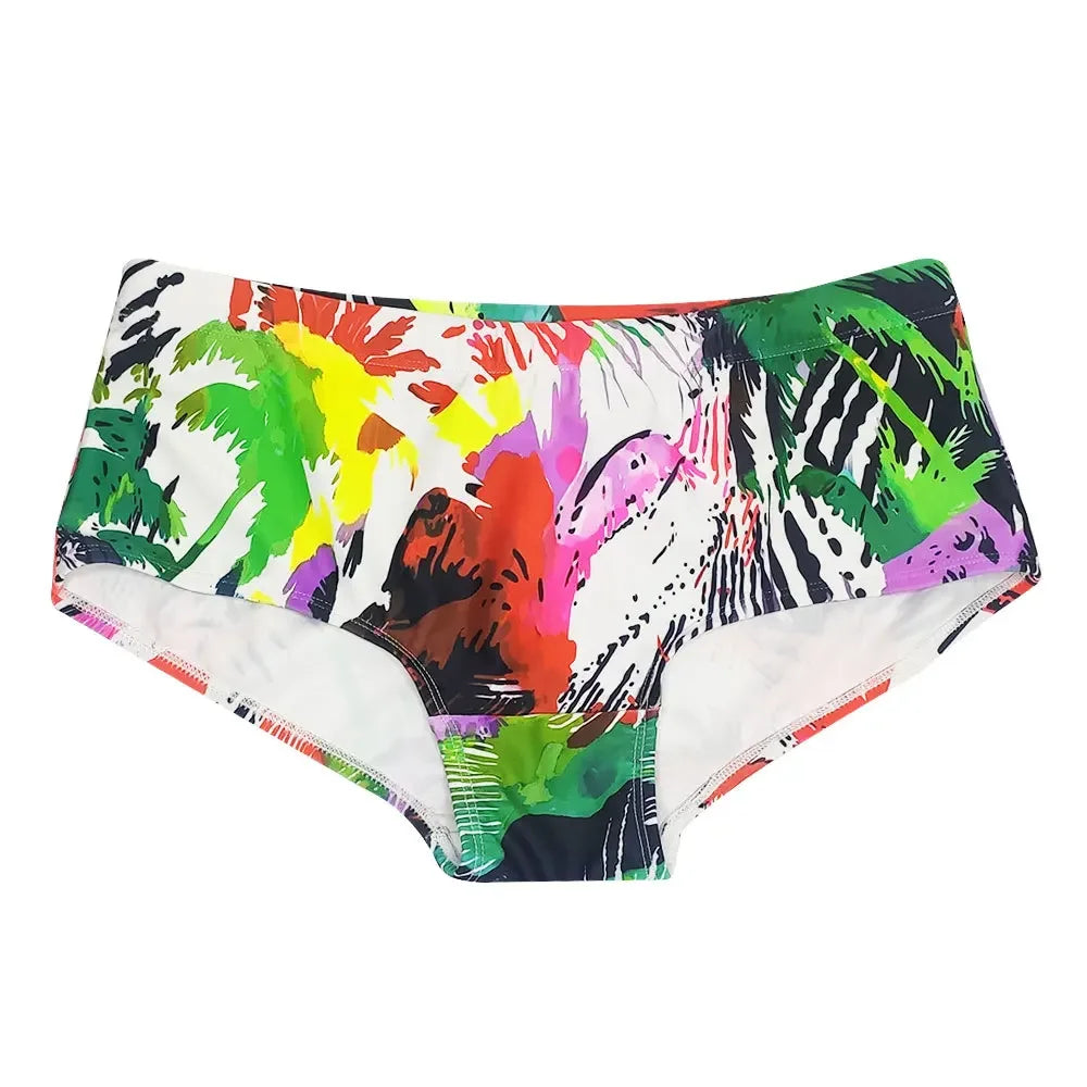 Palm Tree Multicolor Swimming Trunks Briefs  Board Surf Shorts Boxer Swimsuits Waterproof Beach Sports Underwear