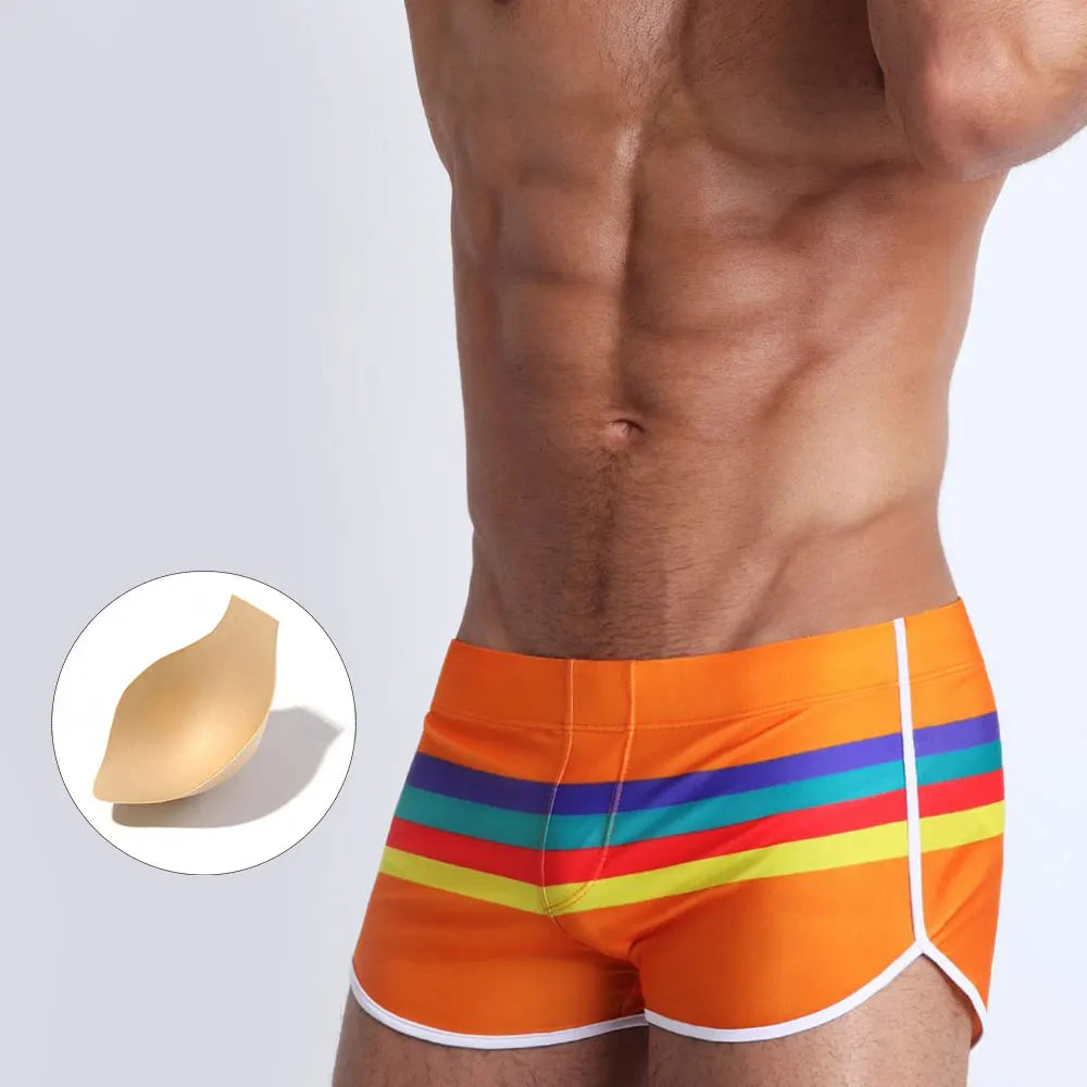 Men's STRIPED Swim trunks Swimwear