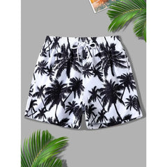 Men's 3d Coconut Tree Printed Swimsuit Swimming Shorts Summer Soft And Breathable Polyester Beach Shorts Surfing Shorts