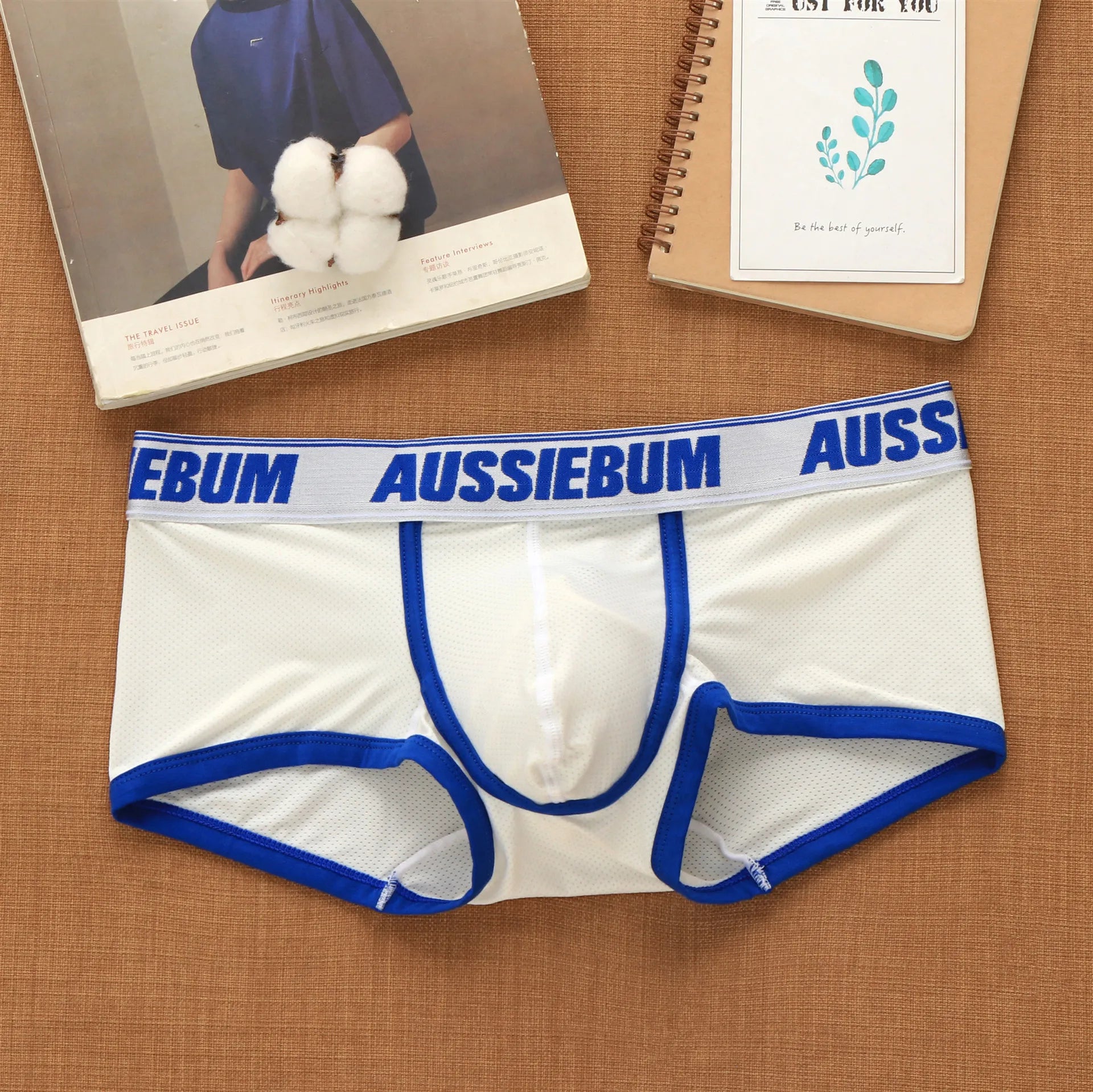 Aussiebum men's boxers Mesh underwear low waist fashion jockstrap comfortable breathable elastic letter youth shorts