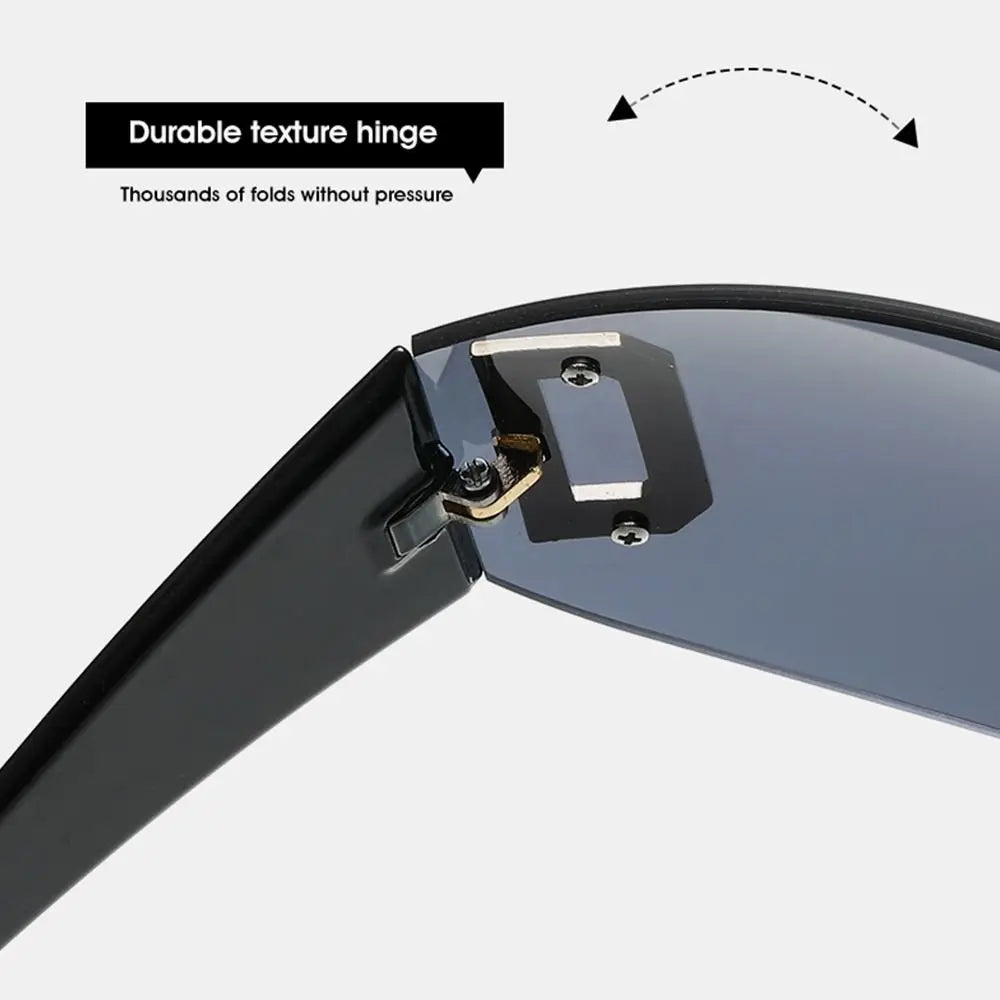 Wrap Around Y2K Sunglasses for Women Sport Punk Sunglasses Jeweled Sunglasses Retro Frameless Eyewear Trendy 2000's Shades UV400