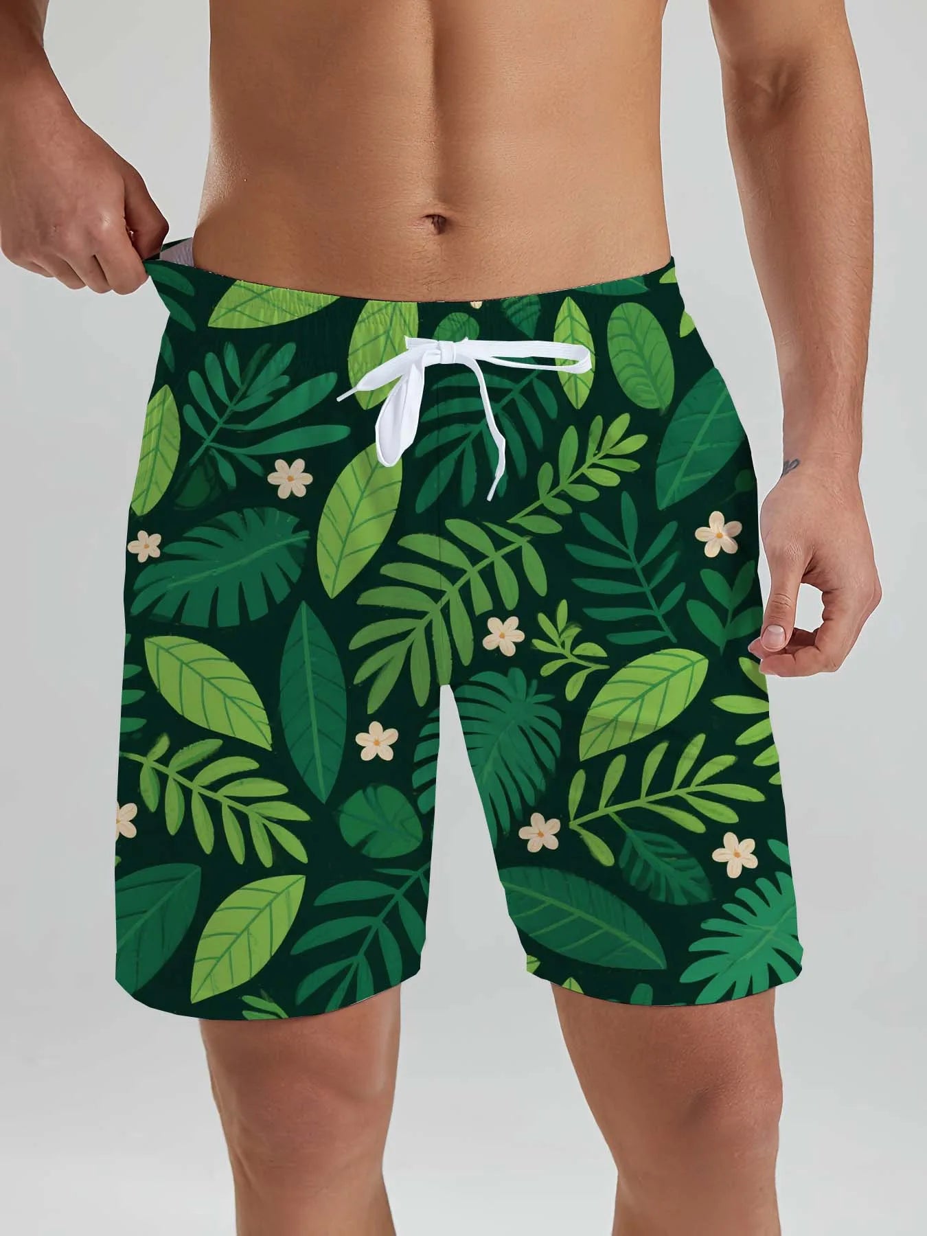 Hawaiian Men's Beach Shorts Tropical Plant  3D Printed men's Shorts Summer Fashion New Swin Trunks Vacation Beach men's Clothing