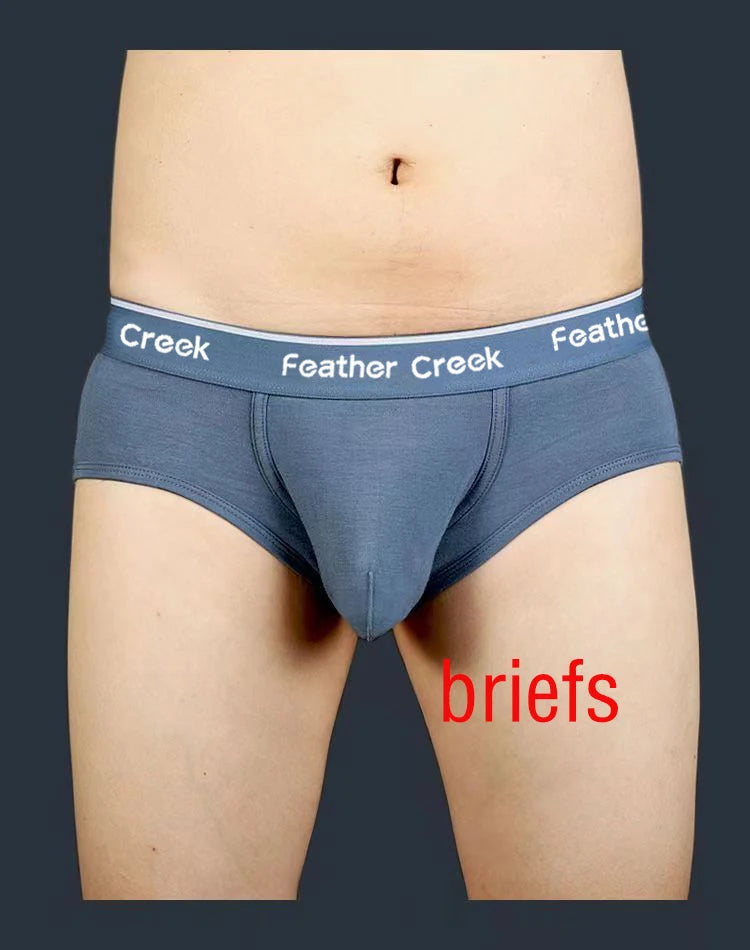Pouch Men's Briefs - Large Front Pocket U Convex Flat Foot Triangle Sexy Shorts head fork sexy fashion