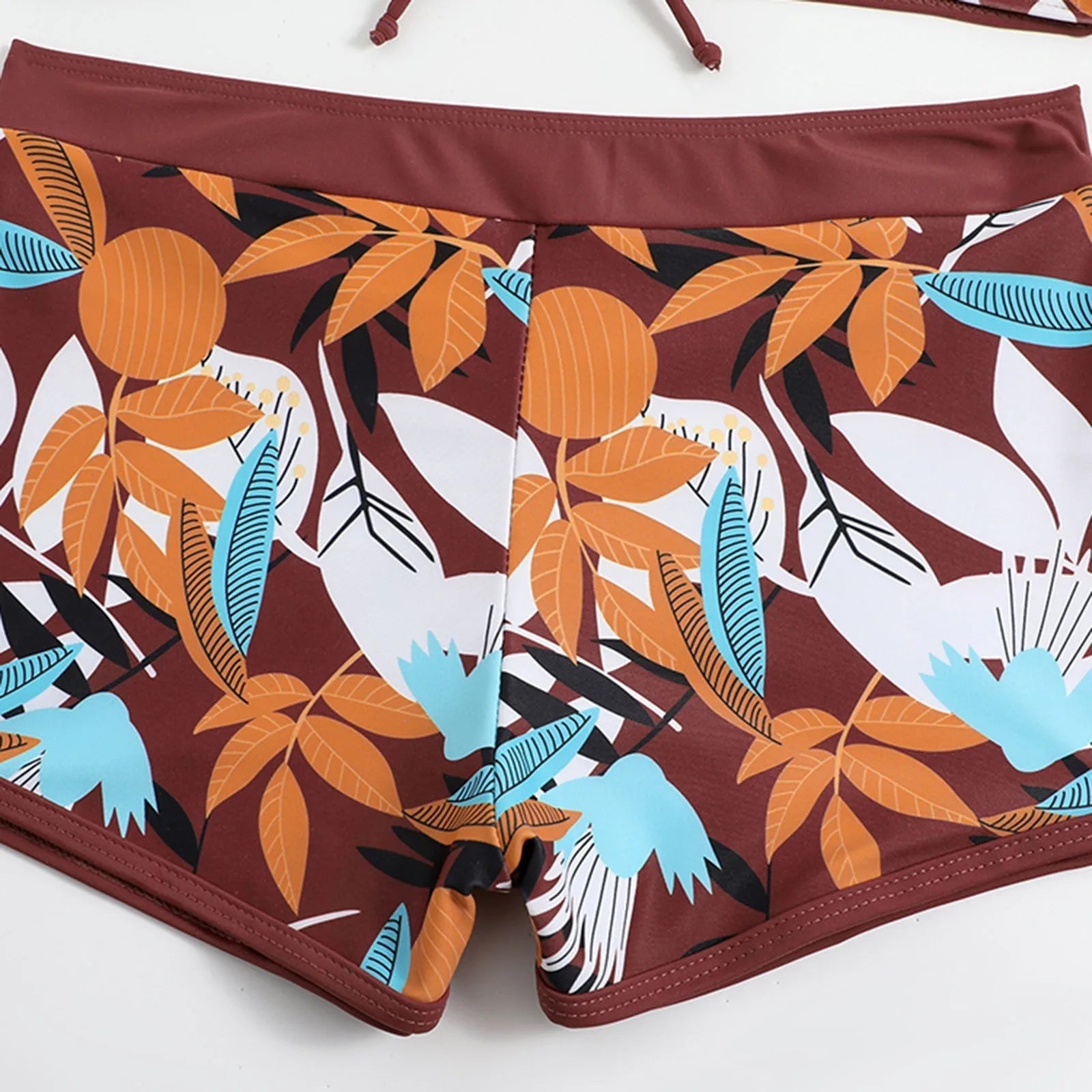 PLANT Bikini shorts Set  High Waist Swimsuit 2 Pieces Plant Print  Bathing Swim Suit Beachwear