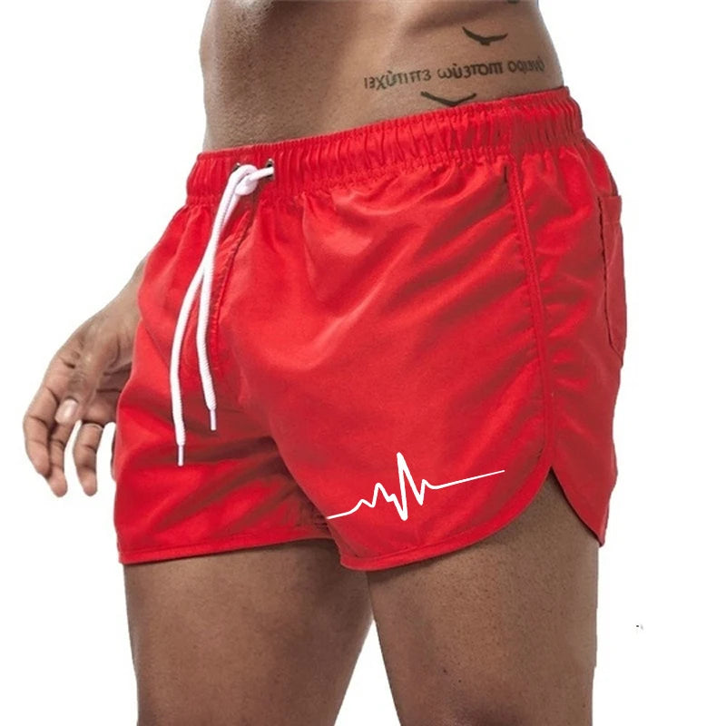 Hot Sales Men's Shorts Beach Trunks Summer Swim Pants Quick Drying Homme Surf Ventilate Drawstring Fashion Casual Daily Swimming
