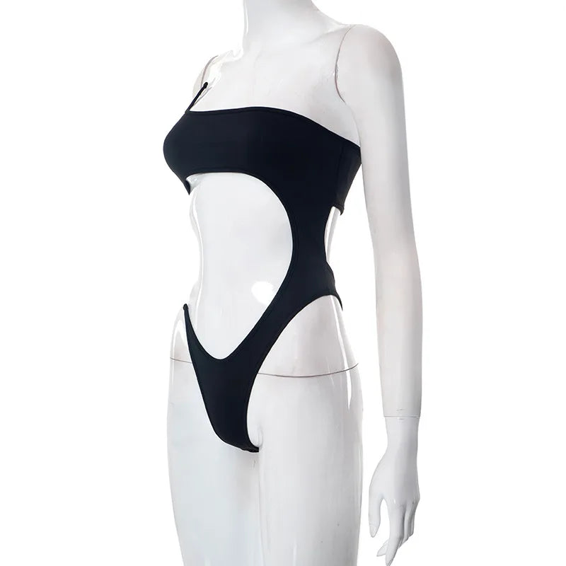 Cryptographic Hot Sexy Cut Out One Piece Swimsuit In Black Fashion Outfits Holiday Bodysuits Beachwear Swimwear