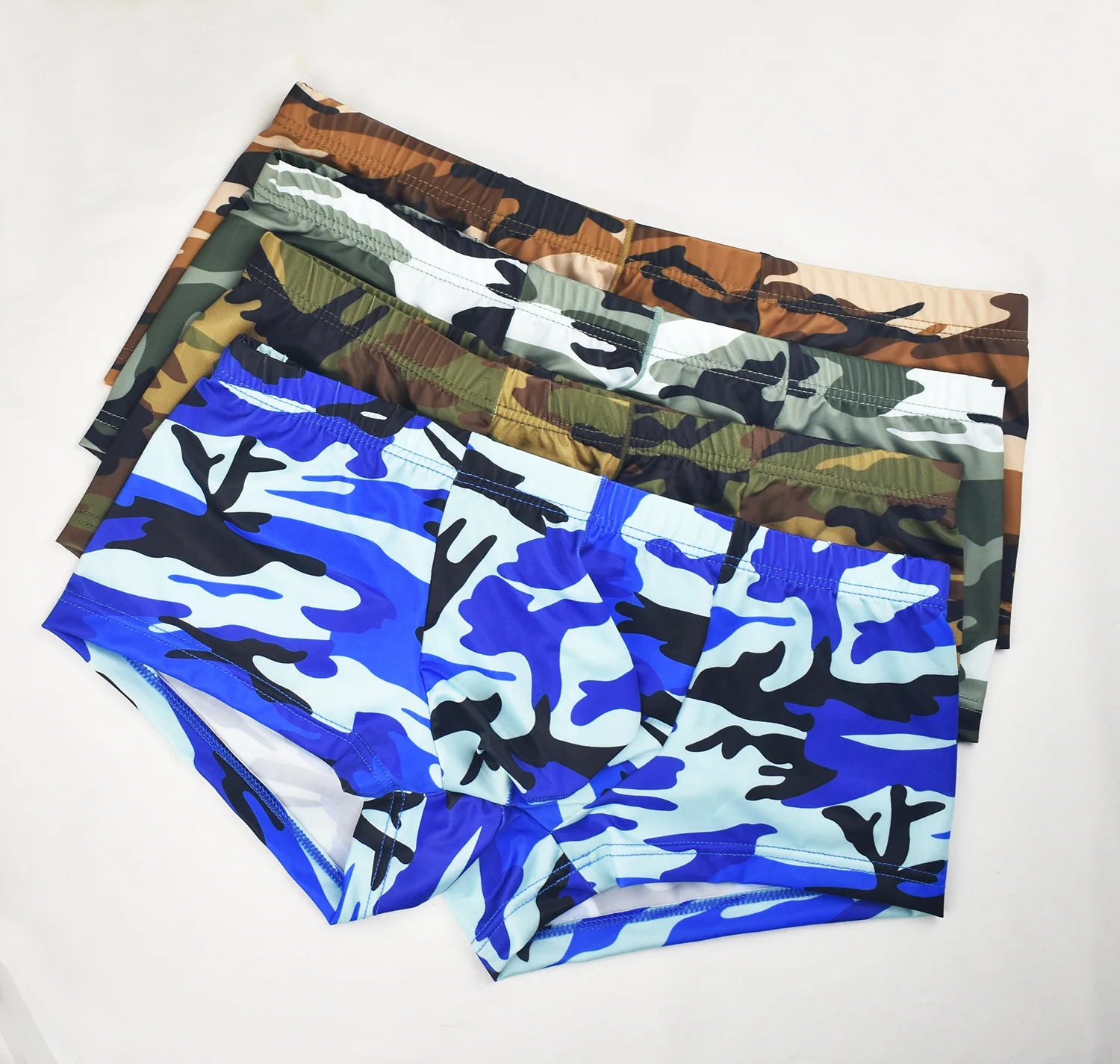 Camouflage Sexy Men Boxershorts Underpants Ice Silk U Pouch Men's Boxers Cuecas Low Waist Hombre Boxers Mens Shorts