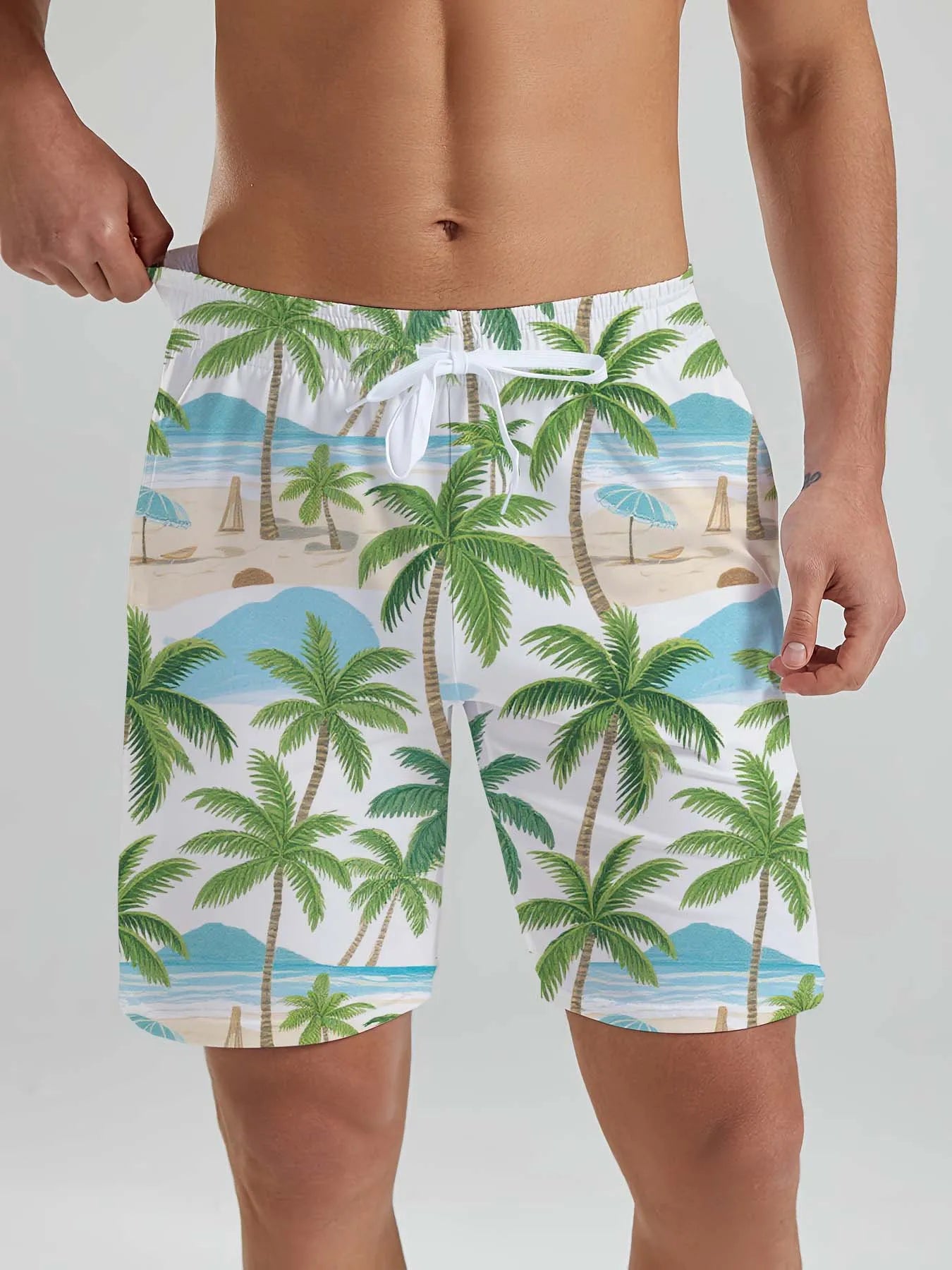 Hawaiian Men's Beach Shorts Tropical Plant  3D Printed men's Shorts Summer Fashion New Swin Trunks Vacation Beach men's Clothing