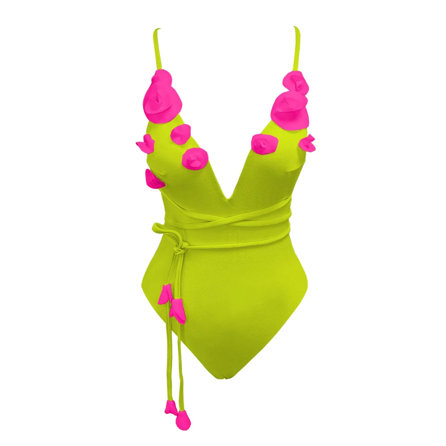 2025 Flower Deep V Neck Swimwear With Cover Up Sexy Woman Swimsuit Off Shoulder Bathingsuit Belt Bikini Summer Suits Beachwear