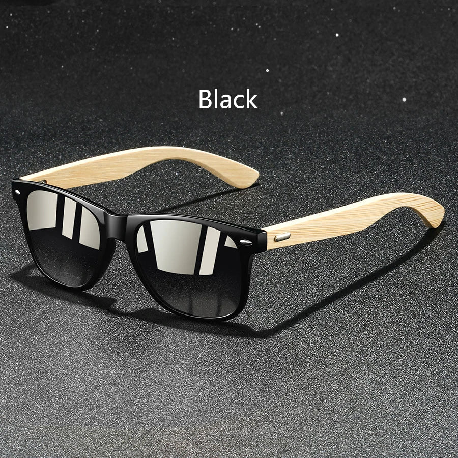 Fashion  Vintage Bamboo Wood Square Sunglasses Men Women Luxury Brand Designer Sun Glasses Wooden Driving Fishing UV400 Eyewear