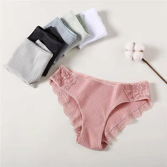 3pcs Cotton Lace Patchwork Panties