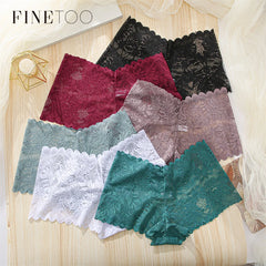 3pcs Lace Boyshorts Floral Panties