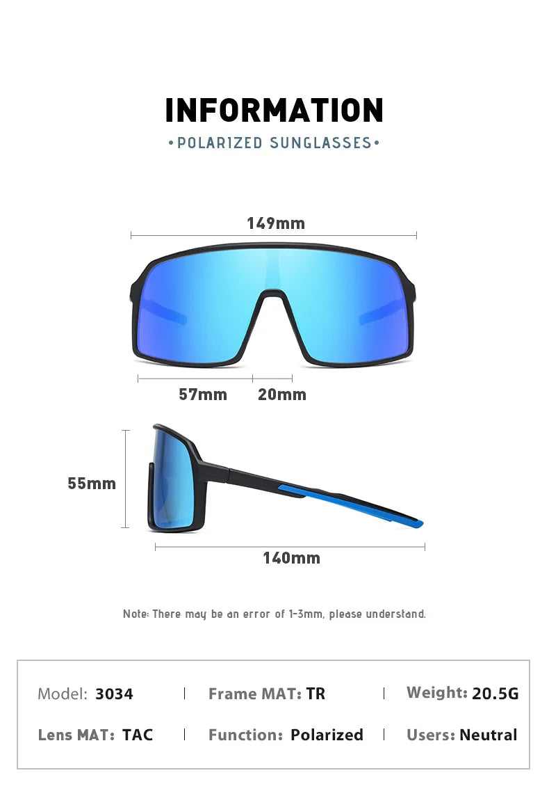MTB Polarized Large Frame UV400 Polarized Sports Cycling Bike Glasses Men Women TR90 MTB Baseball Running Fishing Sunglasses