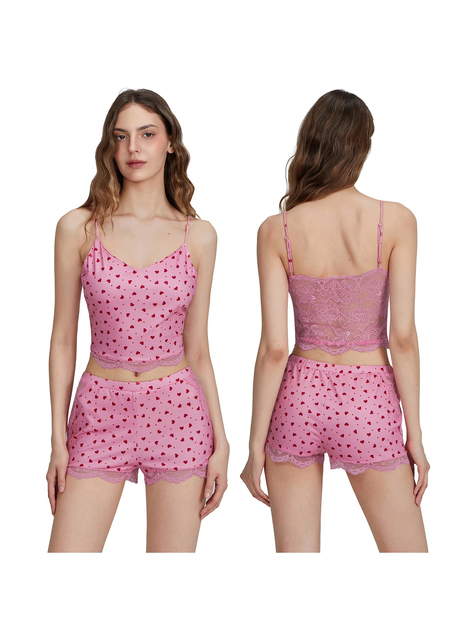 Women s 2 Piece Pajama Set Sleeveless Floral Print Cami Tops Cozy Shorts Sleepwear Sets for Summer Nights
