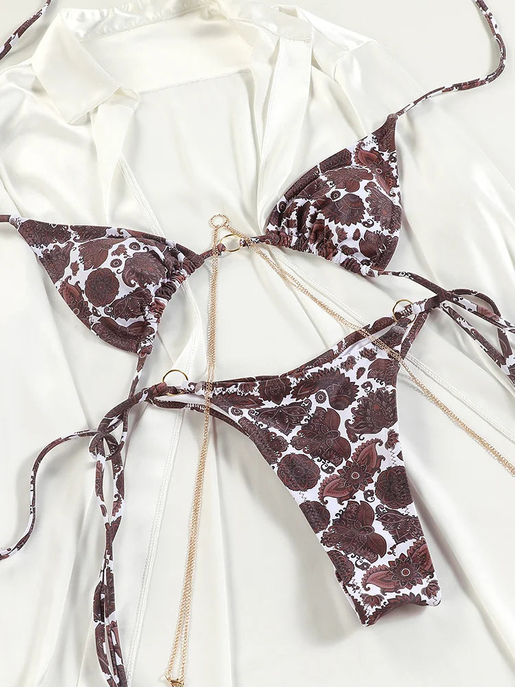 Sexy Triangle Chains Bikini Set