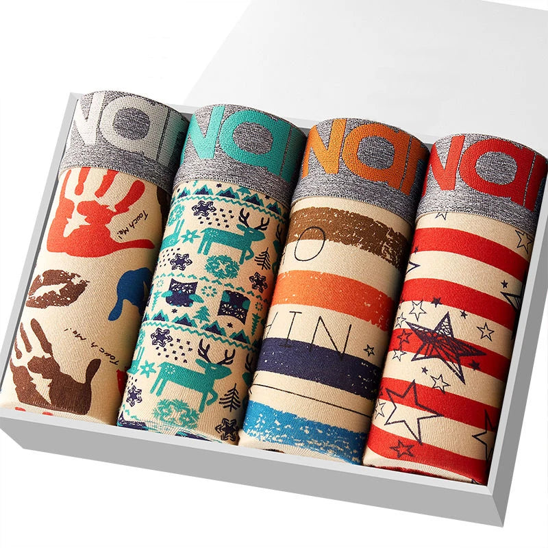 4-Piece Cotton Boxer Shorts Set