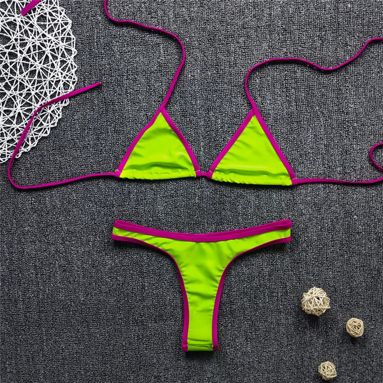 Contrasting Colors Sexy Micro Bikini Swimsuit 2025 Swimwear Thong Bikini Sets Brazilian Bathing Suit Beach Wear Biquini
