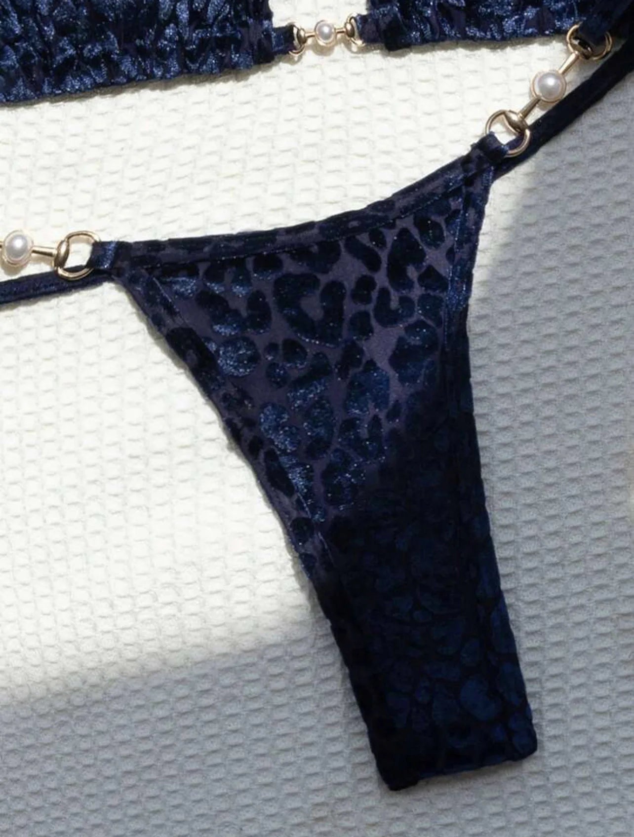 Leopard Pearl Thong Bikini Set
