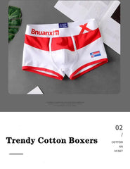Breathable Cotton Men's Boxer Briefs Colors of national flag male boxer shorts mens underwear comfortable Boyshorts