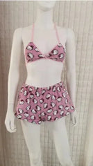 Hello Kitty Sanrio Loose Ladies Pajamas, Cartoon Sleeping Background, Family Lounge, Women's Beach Wear, 2 Pieces, Summer